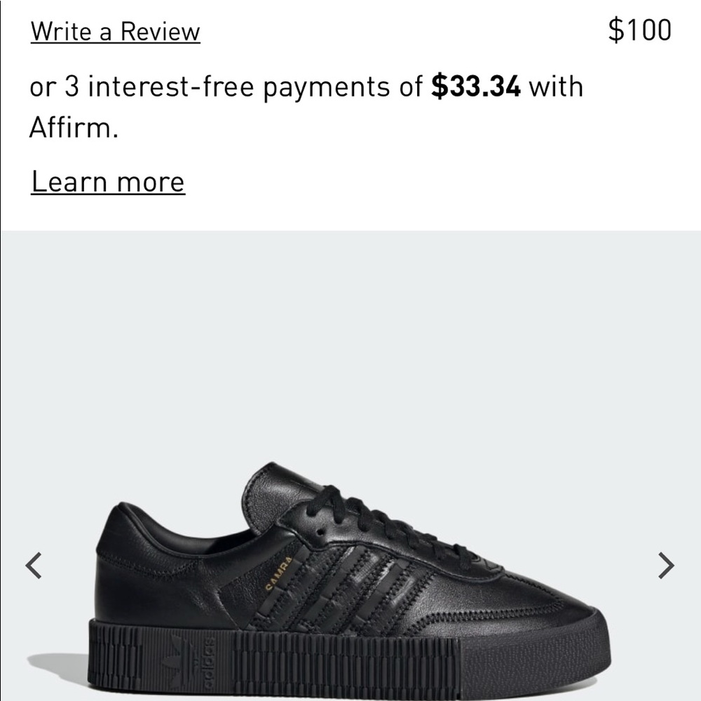 Blacked Out Adidas Sambarose Trainer Sneakers